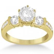 Channel & Bar-Set 3-Stone Diamond Bridal Set 18k Yellow Gold (1.40ct)