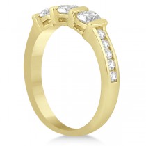 Channel and Bar-Set Three-Stone Diamond Ring 14k Yellow Gold (0.80ct)