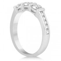 Channel and Bar-Set Three-Stone Diamond Ring 18k White Gold (0.80ct)