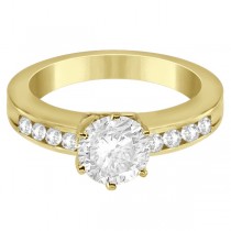 Classic Channel Set Diamond Engagement Ring 14K Yellow Gold (0.30ct)