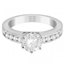 Classic Channel Set Diamond Engagement Ring 18K White Gold (0.30ct)