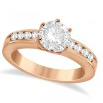 Classic Channel Set Diamond Bridal Ring Set 14K Rose Gold (0.72ct)