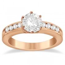 Classic Channel Set Diamond Bridal Ring Set 14K Rose Gold (0.72ct)