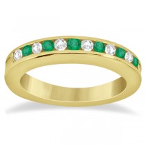 Semi-Eternity Emerald Gemstone Bridal Set 18K Yellow Gold (0.96ct)