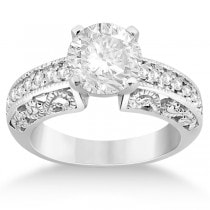 Vintage Filigree Diamond Engagement Ring Palladium (0.32ct)
