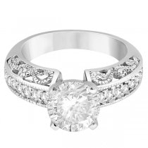Vintage Filigree Diamond Bridal Ring Set Palladium (0.64ct)