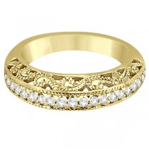 Vintage Filigree Diamond Wedding Ring 14K Yellow Gold (0.32ct)