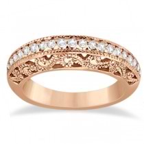 Vintage Filigree Diamond Wedding Ring 18K Rose Gold (0.32ct)