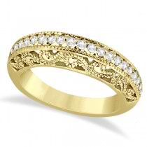 Vintage Filigree Diamond Wedding Ring 18K Yellow Gold (0.32ct)