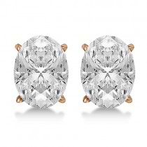 1.50ct. Oval-Cut Diamond Stud Earrings 14kt Rose Gold (H, SI1-SI2)