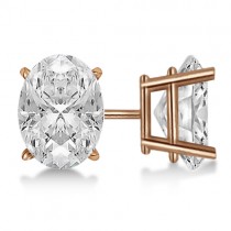 2.00ct. Oval-Cut Diamond Stud Earrings 14kt Rose Gold (H, SI1-SI2)