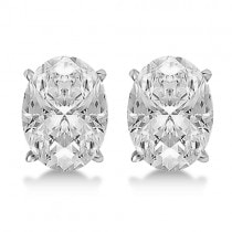1.50ct. Oval-Cut Diamond Stud Earrings 14kt White Gold (H, SI1-SI2)