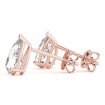1.00ct Pear-Cut Diamond Stud Earrings 14kt Rose Gold (G-H, VS2-SI1)