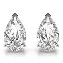 2.00ct Pear-Cut Diamond Stud Earrings 14kt White Gold (G-H, VS2-SI1)