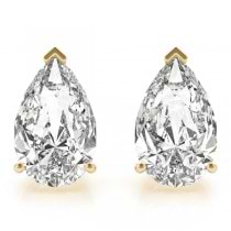 1.00ct Pear-Cut Diamond Stud Earrings 18kt Yellow Gold (G-H, VS2-SI1)