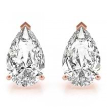 1.50ct Pear-Cut Lab Diamond Stud Earrings 14kt Rose Gold (F-G, VS1)