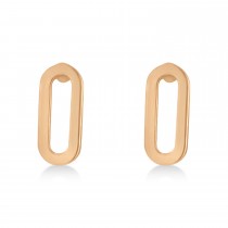 Mini Paperclip Stud Earrings 14k Rose Gold