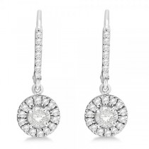 Diamond Accented Lever-Back Earrings set in 14k White Gold (1.45ct)
