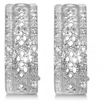 Diamond Accented Huggie Earrings in 14k White Gold (0.44ct)