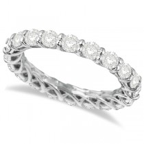 Luxury Diamond Eternity Anniversary Ring Band 14k White Gold (1.50ct)