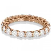 Luxury Lab Grown Diamond Eternity Anniversary Ring Band 14k Rose Gold (2.00ct)