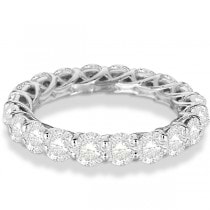 Luxury Diamond Eternity Ring Anniversary Band 14k White Gold (4.00ct)