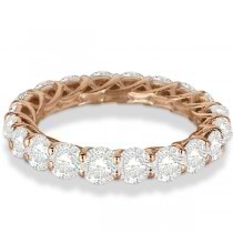 Luxury Lab Grown Diamond Eternity Anniversary Ring Band 14k Rose Gold (4.50ct)