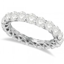 Luxury Diamond Eternity Anniversary Ring Band 14k White Gold (4.50ct)