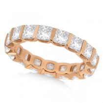 Bar-Set Princess Cut Diamond Eternity Ring Band 14k Rose Gold (1.15ct)