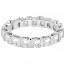 Bar-Set Princess Cut Diamond Eternity Ring Band 18k White Gold (1.15ct)
