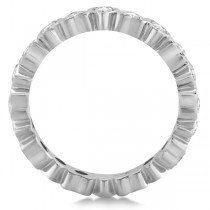 Pave Set Heart Shaped Diamond Eternity Ring 14k White Gold (0.60ct)