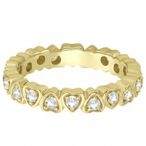 Pave Set Heart Shaped Diamond Eternity Ring 18k Yellow Gold (0.60ct)
