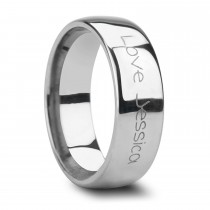 Polished & Domed Handwritten Engraved Tungsten Ring (10MM)