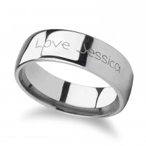Polished & Domed Handwritten Engraved Tungsten Ring (12MM)