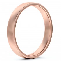 Flat Comfort Fit Plain Ring Wedding Band 14k Rose Gold (3mm)