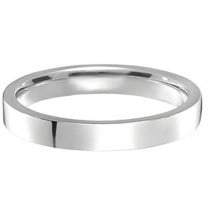 950 Palladium Wedding Band Plain Ring Flat Comfort Fit for Women (3mm)