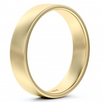18k Yellow Gold Wedding Band Plain Ring Flat Comfort-Fit (4 mm)