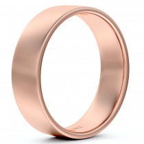 Flat Comfort Fit Plain Ring Wedding Band 14k Rose Gold (5mm)