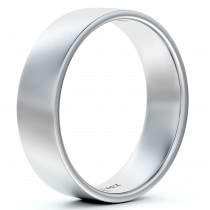 14k White Gold Wedding Band Plain Ring Flat Comfort-Fit (5 mm)