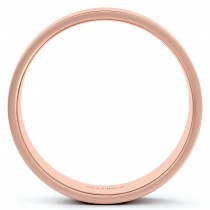 Flat Comfort Fit Plain Ring Wedding Band 14k Rose Gold (6mm)