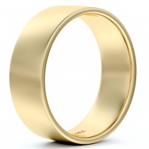 14k Yellow Gold Plain Wedding Band Flat Comfort-Fit Plain Ring (6 mm)