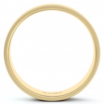 18k Yellow Gold Wedding Band Plain Ring Flat Comfort-Fit (6 mm)