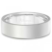 950 Palladium Wedding Band Plain Ring Flat Comfort-Fit for Men (6 mm)
