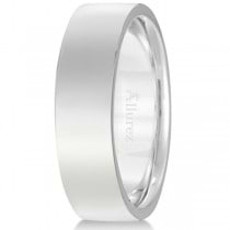 950 Palladium Wedding Band Plain Ring Flat Comfort-Fit for Men (6 mm)