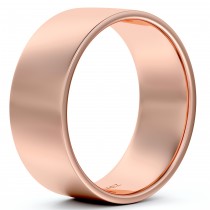 Flat Comfort Fit Plain Ring Wedding Band 14k Rose Gold (7mm)