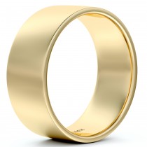 18k Yellow Gold Wedding Band Plain Ring Flat Comfort-Fit (7 mm)