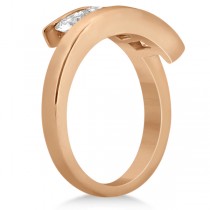 Five Stone Princess Diamond Ring Tension Set 14k Rose Gold (0.50ct)