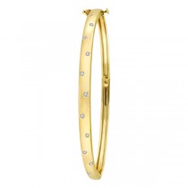 Pave-Set Starlight Diamond Bangle Bracelet in 14k Yellow Gold (0.15ctw)