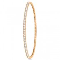 Stackable Diamond Bangle Eternity Bracelet 14k Rose Gold (3.00ct)