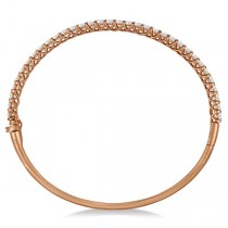 Luxury Stackable Diamond Bangle Bracelet 14k Rose Gold (4.00ct)